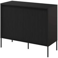 Product photograph of Trier Wooden Sideboard With 2 Doors In Matt Black from Furniture in Fashion