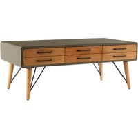 Product photograph of Trigona Natural Wooden Coffee Table With Black Metal Frame from Furniture in Fashion