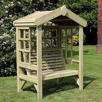 Product photograph of Tromin Wooden Small Cottage Garden Seating Bench In Natural from Furniture in Fashion