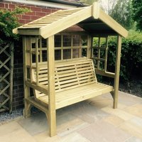 Product photograph of Tromin Wooden Large Cottage Garden Seating Bench In Natural from Furniture in Fashion
