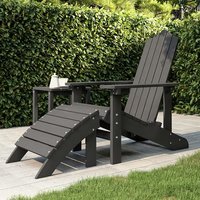 Product photograph of Troy Garden Hdpe Armchair With Footstool In Anthracite from Furniture in Fashion
