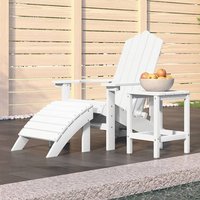 Product photograph of Troy Garden Hdpe Armchair With Footstool And Table In White from Furniture in Fashion