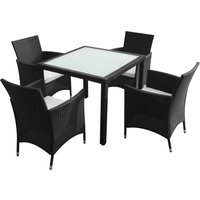 Product photograph of Truro Rattan 5 Piece Outdoor Dining Set With Cushions In Black from Furniture in Fashion