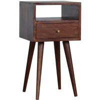 Product photograph of Tufa Wooden Petite Bedside Cabinet In Cherry from Furniture in Fashion