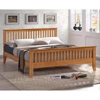 Product photograph of Turin Wooden King Size Bed In Honey Oak from Furniture in Fashion