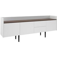 Product photograph of Unka Wooden Sideboard With 3 Doors 2 Drawers In Walnut And White from Furniture in Fashion