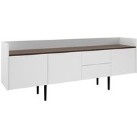 Product photograph of Unka Wooden 3 Doors 2 Drawers Sideboard In Walnut And White from Furniture in Fashion