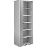 Product photograph of Upton 1 Door Tambour Storage Cabinet In White With 5 Shelves from Furniture in Fashion