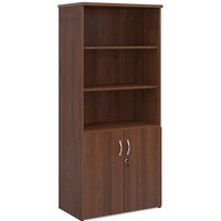 Product photograph of Upton Combination Storage Cabinet In Walnut With 4 Shelves from Furniture in Fashion