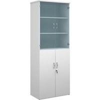 Product photograph of Upton Wooden Storage Cabinet In White With 4 Doors And 5 Shelves from Furniture in Fashion