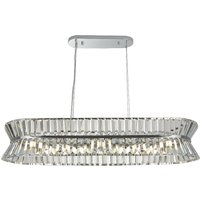 Product photograph of Uptown 10 Light Clear Crystal Oval Pendant Light In Chrome from Furniture in Fashion