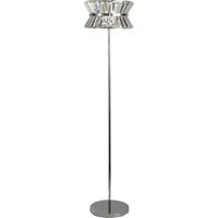 Product photograph of Uptown 3 Light Clear Crystal Floor Lamp In Chrome from Furniture in Fashion