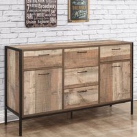 Product photograph of Urbana Wooden Sideboard With 2 Doors 5 Drawers In Rustic from Furniture in Fashion