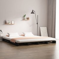 Product photograph of Urika Solid Pine Wood Double Bed In Black from Furniture in Fashion