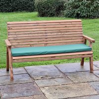 Product photograph of Vail Timber Garden 3 Seater Bench With Green Cushion from Furniture in Fashion