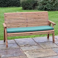 Product photograph of Vail Timber Garden 3 Seater Bench With Green Cushion from Furniture in Fashion