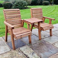 Product photograph of Vail Timber Square Love Seat In Brown from Furniture in Fashion