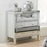 Product photograph of Valence Mirrored Chest Of 3 Drawers In Silver from Furniture in Fashion