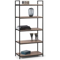 Product photograph of Tacita High Bookcase In Sonoma Oak And Black Metal Frame from Furniture in Fashion