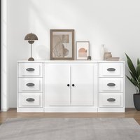 Product photograph of Vance High Gloss Sideboard 2 Doors 6 Drawers In White from Furniture in Fashion