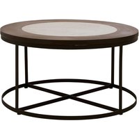 Product photograph of Vance Wooden Marble Top Side Table With Black Latticed Base from Furniture in Fashion