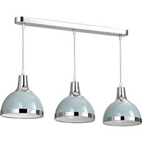 Product photograph of Varmora Metal 3 Shade Pendant Light In Blue And Chrome from Furniture in Fashion