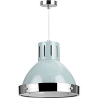 Product photograph of Varmora 1 Light Pendant Light In Blue And Chrome from Furniture in Fashion