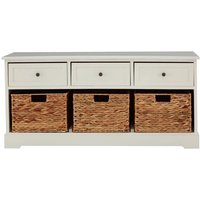 Product photograph of Varmora Wide Wooden Chest Of 6 Drawers In Ivory White from Furniture in Fashion