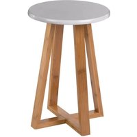 Product photograph of Varna Bamboo Round Stool In Grey from Furniture in Fashion