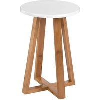 Product photograph of Varna Bamboo Round Stool In White from Furniture in Fashion