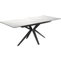 Product photograph of Vashon Ceramic Pull Out Extending Dining Table In White from Furniture in Fashion