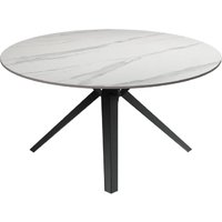 Product photograph of Vashon Ceramic Round Coffee Table With Black Legs In White from Furniture in Fashion