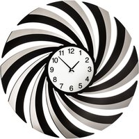 Product photograph of Veeto Contemporary Mirrored Swirl Wall Clock In Black And White from Furniture in Fashion