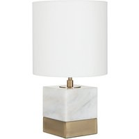 Product photograph of Vencro White Fabric Shade Table Lamp With White Marble Base from Furniture in Fashion