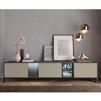 Product photograph of Venice High Gloss Tv Sideboard With 3 Doors In Champagne And Led from Furniture in Fashion