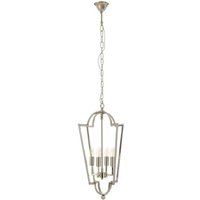 Product photograph of Venik Tapered 4 Lights Chandelier Ceiling Light In Nickel from Furniture in Fashion