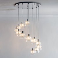 Product photograph of Verina 12 Lights Clear Glass Pendant Light In Chrome from Furniture in Fashion