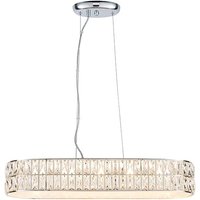 Product photograph of Verina Led 5 Lights Crystal Linear Pendant Light In Chrome from Furniture in Fashion