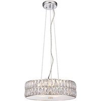 Product photograph of Verina Led 5 Lights Crystal Round Pendant Light In Chrome from Furniture in Fashion