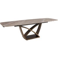 Product photograph of Vernal Extending Sintered Stone Top Dining Table In Brown from Furniture in Fashion