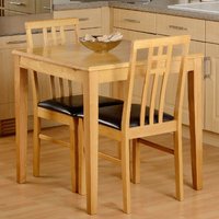Product photograph of Vestal Wooden Dining Table With 2 Chairs In Brown And Oak from Furniture in Fashion