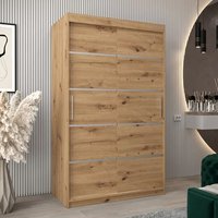 Product photograph of Vevey I Wooden Wardrobe 2 Sliding Doors 120cm In Artisan Oak from Furniture in Fashion