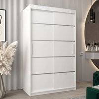 Product photograph of Vevey I Wooden Wardrobe 2 Sliding Doors 120cm In White from Furniture in Fashion
