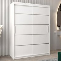 Product photograph of Vevey I Wooden Wardrobe 2 Sliding Doors 150cm In White from Furniture in Fashion