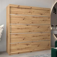 Product photograph of Vevey I Wooden Wardrobe 2 Sliding Doors 200cm In Artisan Oak from Furniture in Fashion