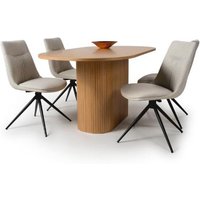 Product photograph of Vevey Dining Table Oval In Natural Oak 4 Buxton Natural Chairs from Furniture in Fashion