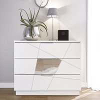 Product photograph of Victoria Wooden Chest Of 3 Drawers In Matt White from Furniture in Fashion