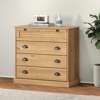 Product photograph of Vidor Wooden Chest Of 4 Drawers In Brown from Furniture in Fashion