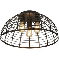 Product photograph of Vision 3 Light Cage Flush Light In Matt Black from Furniture in Fashion