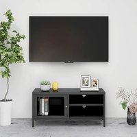 Product photograph of Voss Steel Tv Stand With 1 Door In Anthracite from Furniture in Fashion